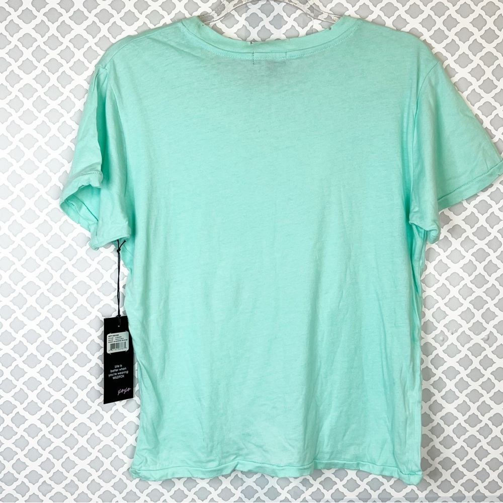 NWT Wildfox Happy Hour Keke Distressed Tee in Yucca - Picture 5 of 8